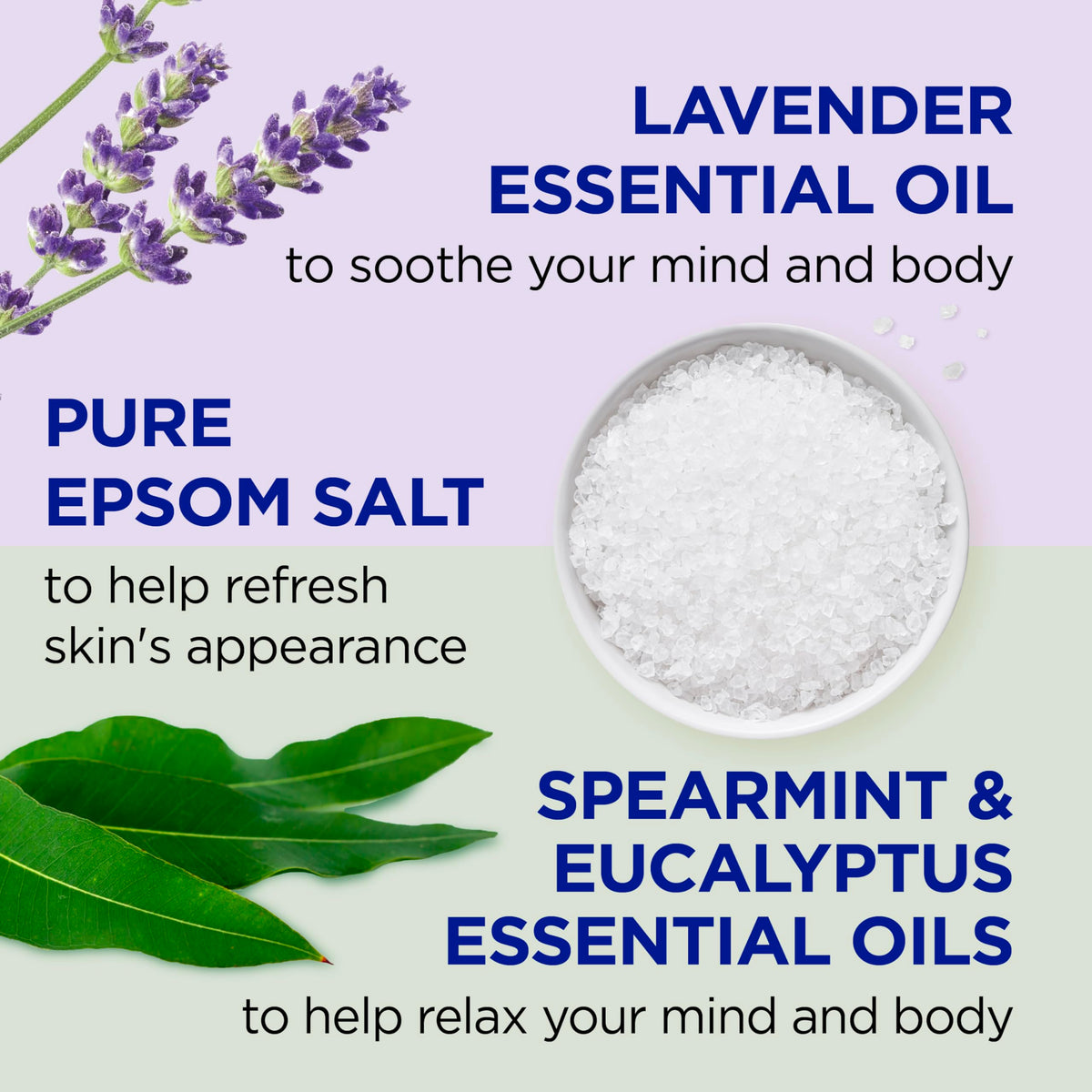 Foaming Bath with Pure Epsom Salt, Lavender & Eucalyptus, 34 fl oz (Pack of 2)