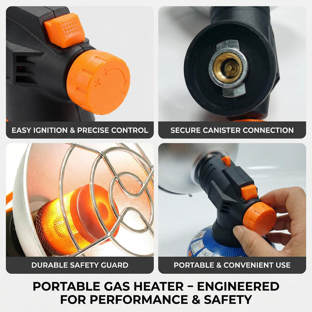 Camping Heating Mini Outdoor Butane Heater Electronic Ignition Propane Heater for Golf Cart, Garage, Camping, Picnic