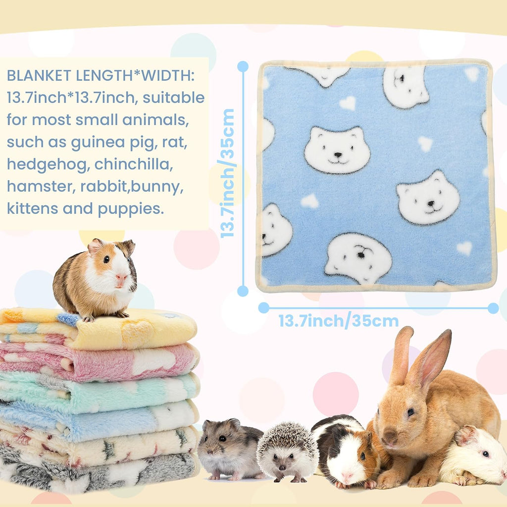 Guinea Pig Bedding Blankets, 6 Pack Soft Fleece Pet Cage Liner