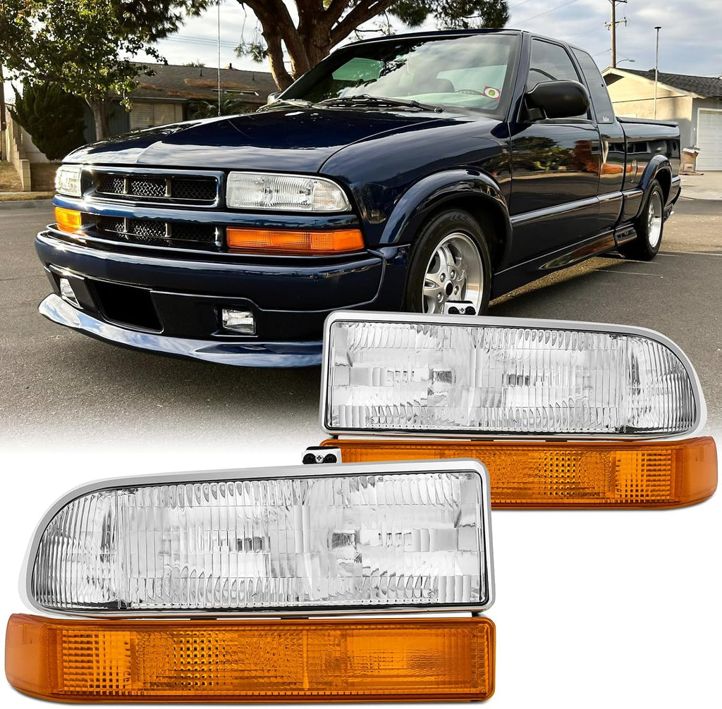 Headlights Assembly For 1998-2004 Chevy S10/for 1998-2005 Chevy Blazer Set