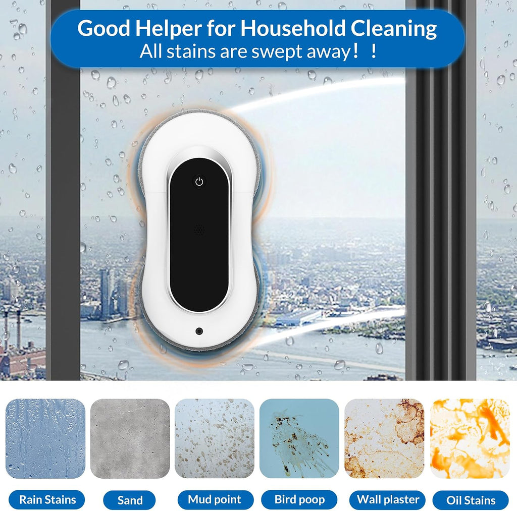 Automatic Window Cleaner Robot With Dual Water Spray,Smart Window Cleaning Washer Machine With 3000pa Suction&AI Path
