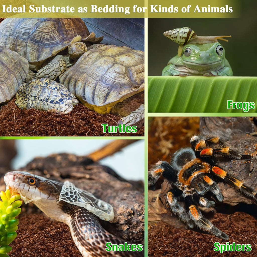 6 Pack Coconut Fiber Substrate, Premium Coco Coir Reptile Substrate