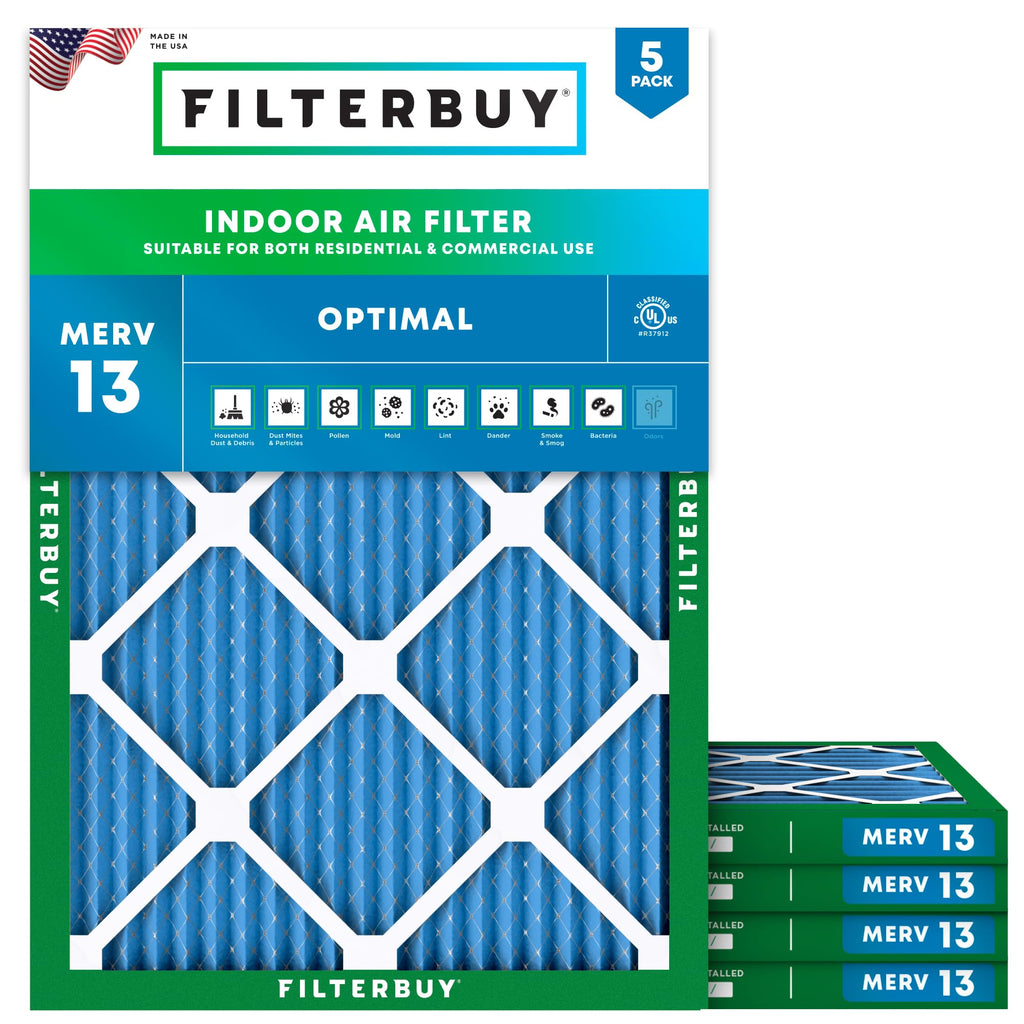 6x12x1 Air Filter MERV 13 Smoke & Allergy Defense (5-Pack)