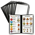 Restaurant Menu Covers 8.5x11 – 12 Pack Clear Vinyl Menu Holders with Silver Corners, 2 Page 4 View Letter Size Menu