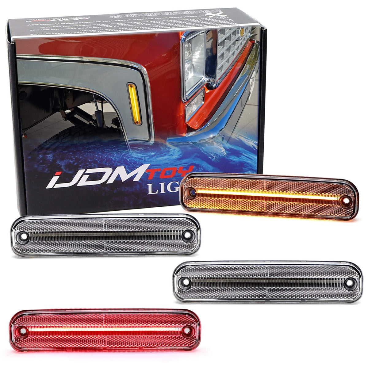 iJDMTOY LED Front/Rear Side Marker Lights For Chevy/GMC 1975-1980 C/K