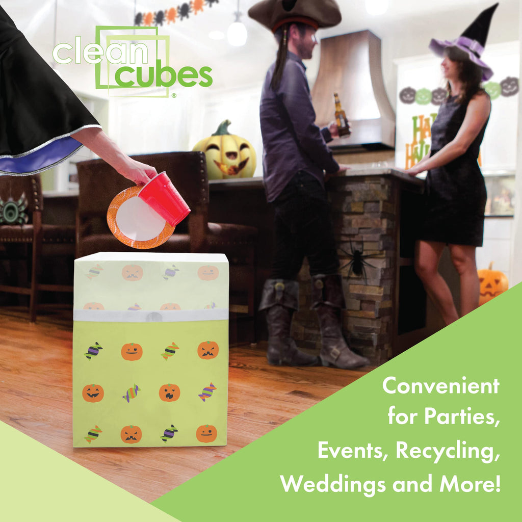 13 Gallon Disposable Pop-Up Trash Cans, 3-Pack (Halloween)