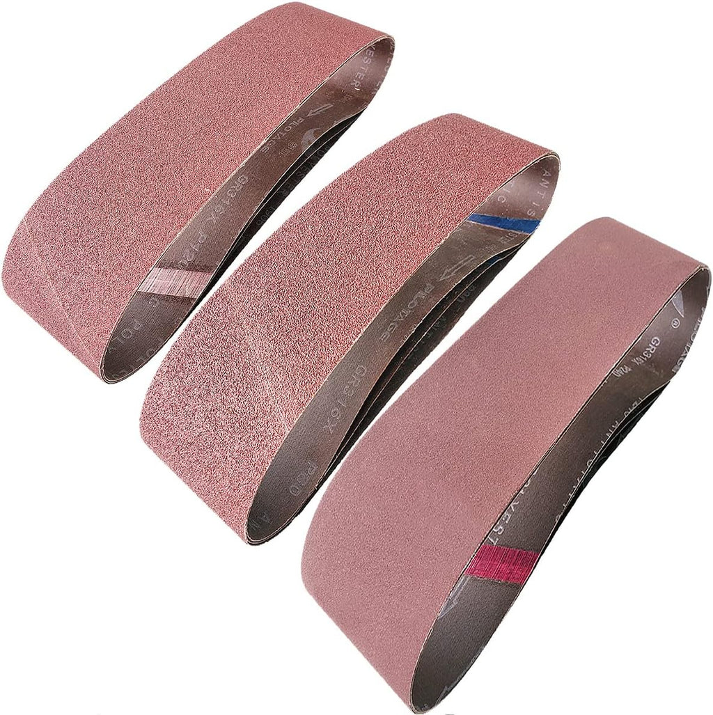Tonmp 9 PCS 4" x 36" Premium Sander Belts - 3 Each of 40 80 120 Grit Aluminum Oxide Sanding Belts For Belt sander (4x36 inch)