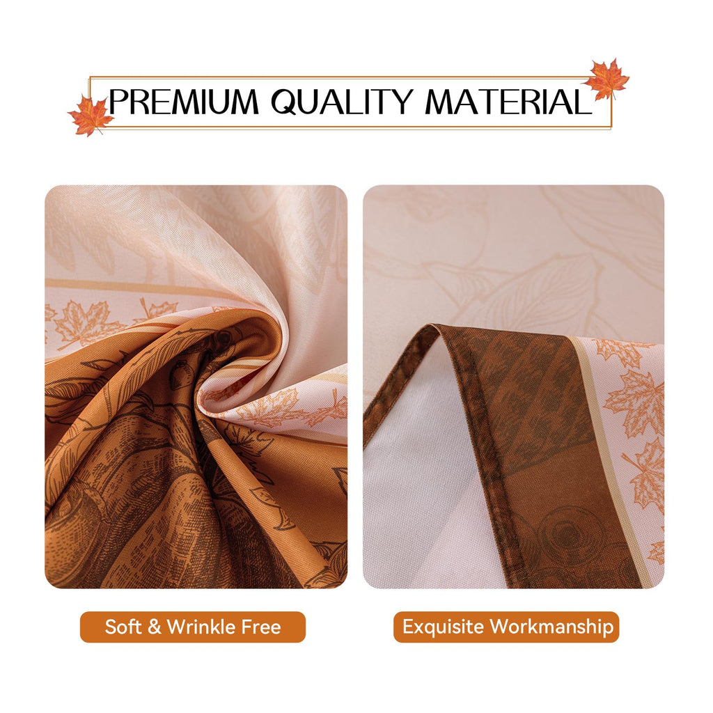 Fall Thanksgiving Rectangle Tablecloth 60 x 84 Inch, Orange
