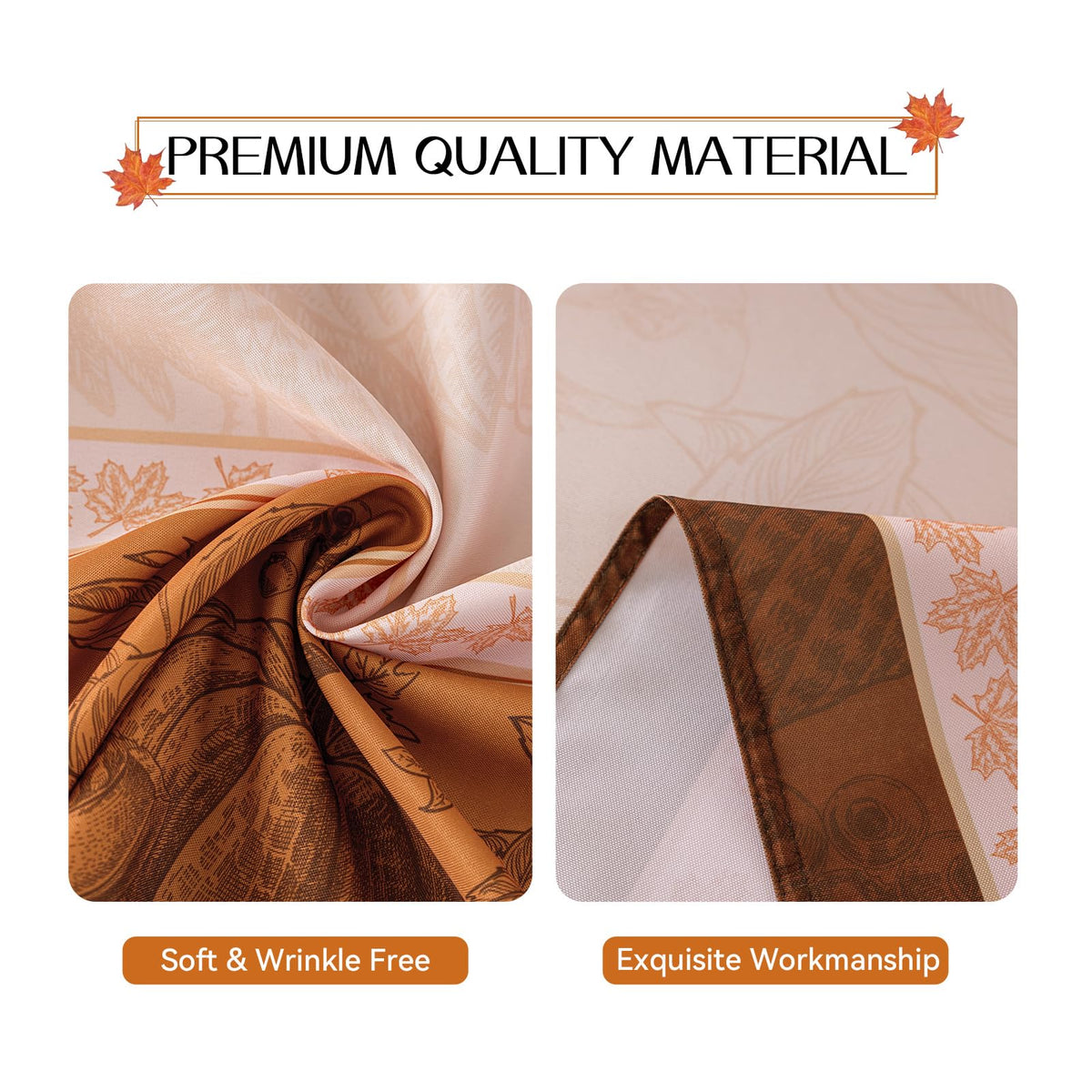 Fall Thanksgiving Rectangle Tablecloth 60 x 84 Inch, Orange