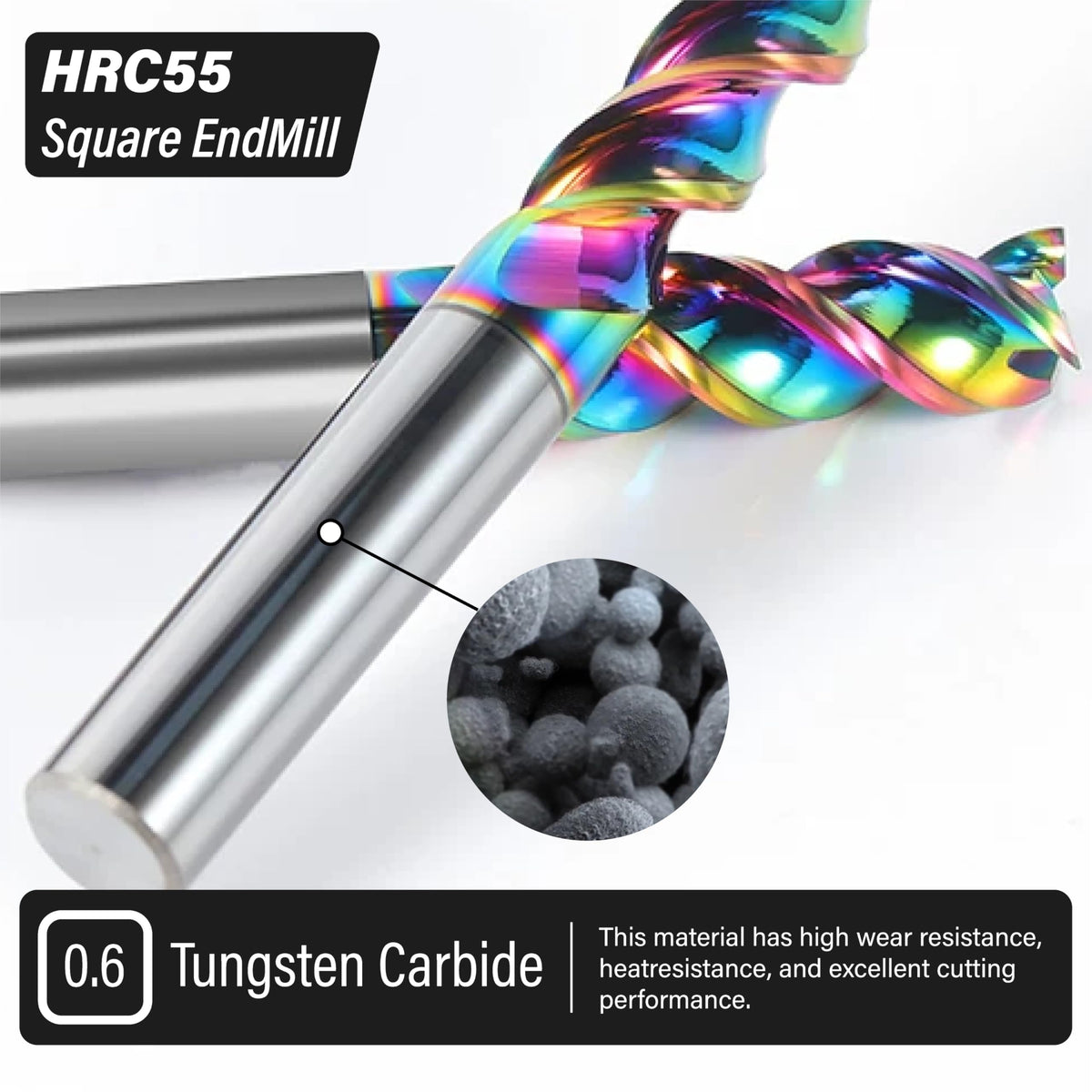 ALYICIA 8mm 3 Flute Carbide Square End Mill, High Feed U-Type for Aluminum
