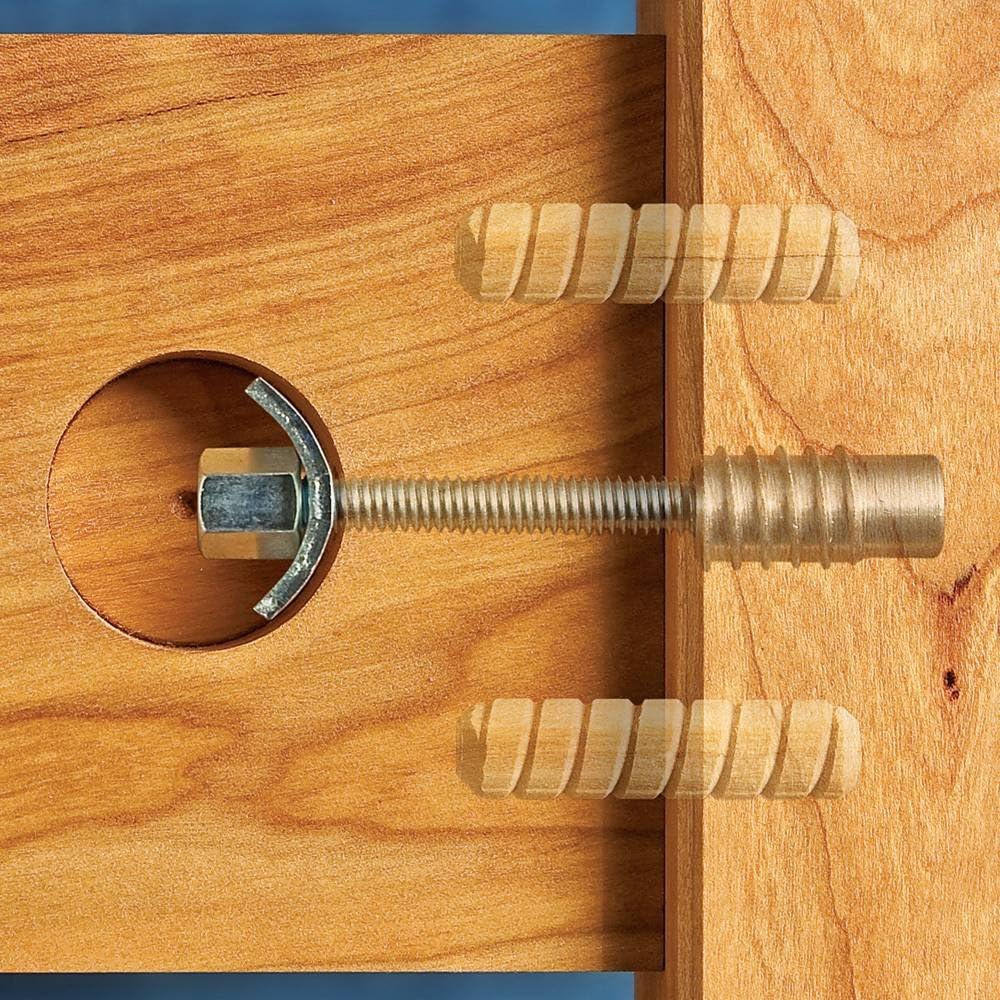 Bed Rail Connection System - Sturdy Bed Hardware Kit w/Durable Metal Rail & Hardware Nuts for Easy Assembly- Includes Threaded Rods, Inserts & Slotted Washers – Easy DIY Installation