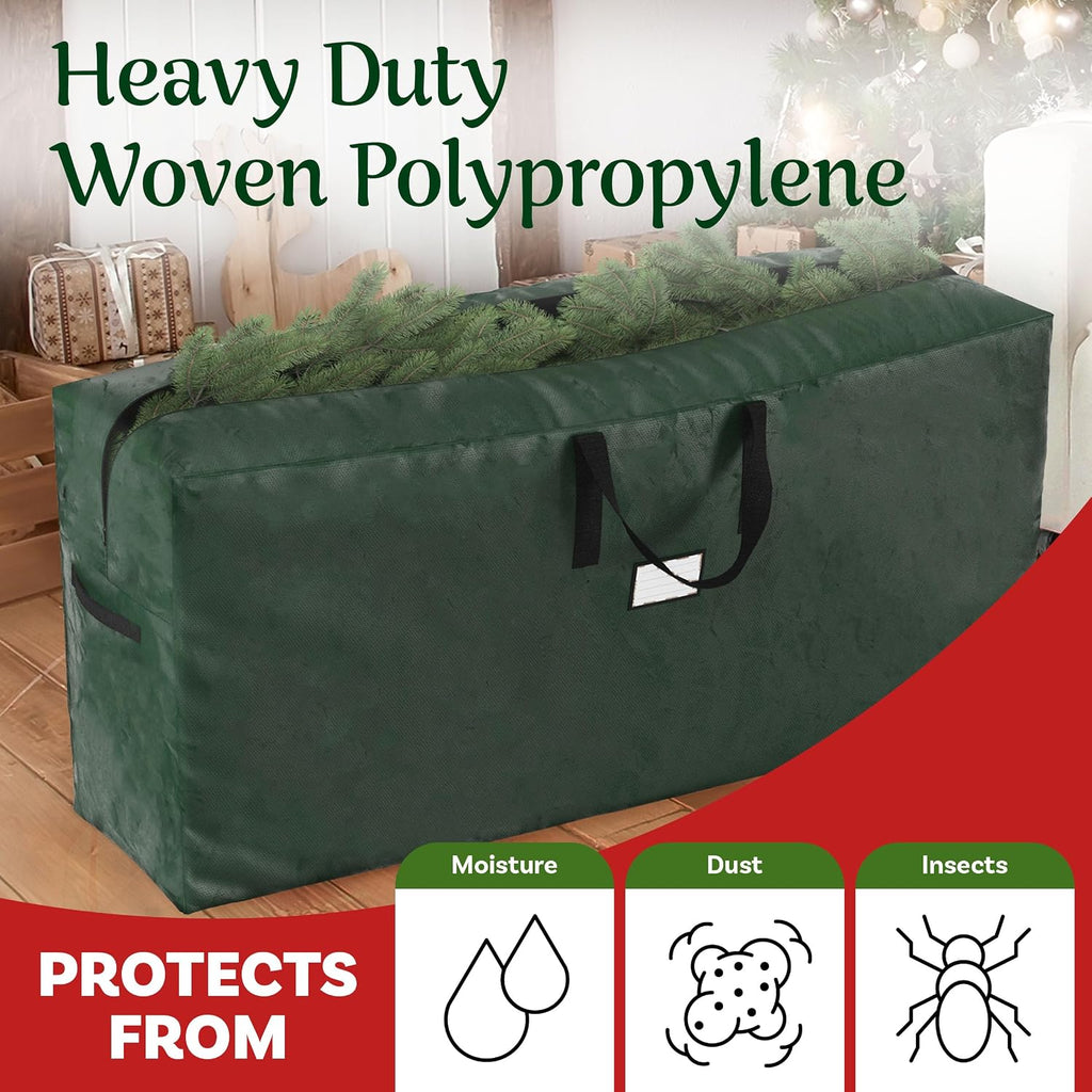 Christmas Tree Storage Bag with Handles, Green, 65” x 15” x 30”