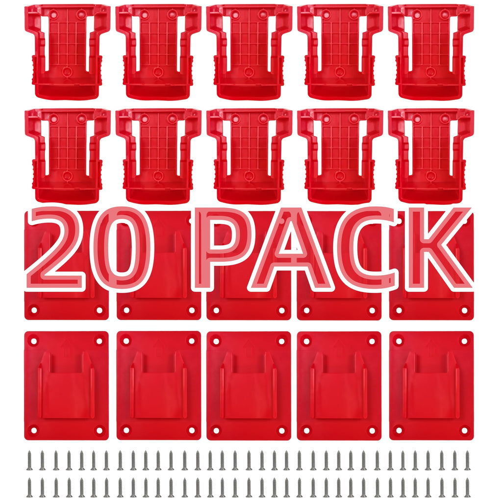 20 Pack Tool Battery Packs Holder Compatible with Milwaukee 18V Batteries