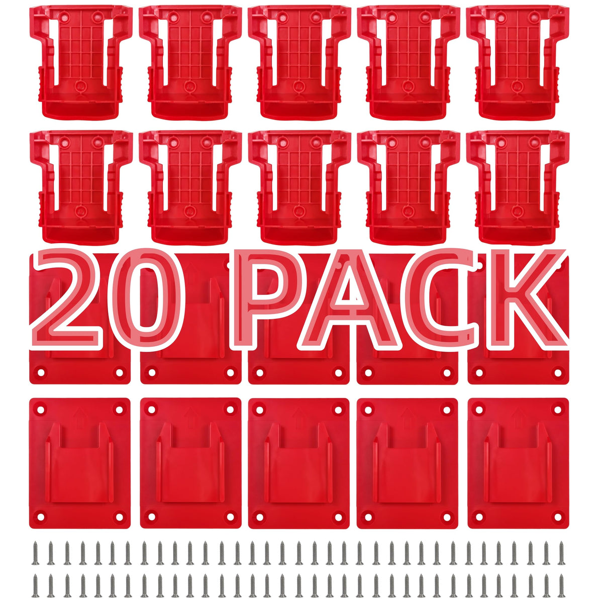 20 Pack Tool Battery Packs Holder Compatible with Milwaukee 18V Batteries