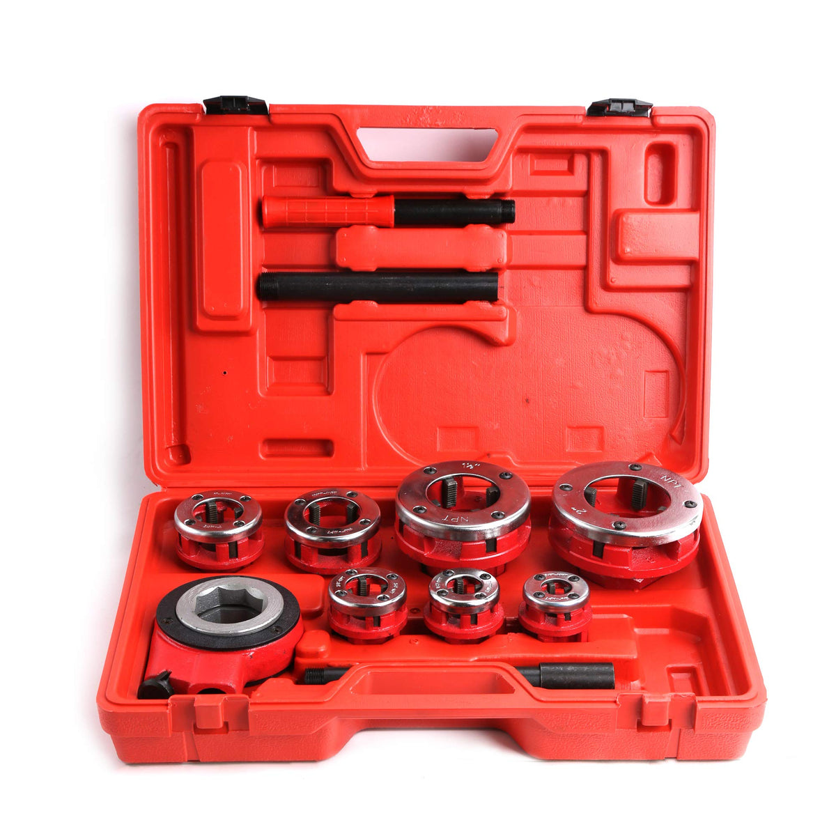 7 Size Ratchet Type Pipe Threader Threading Dies 3/8" to 2" NPT