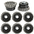 8 Pack 3 Inch Stainless Steel Wire Wheel Cup Brush for Angle Grinder, Twist Knotted Wire Wheel Brush for 4 1/2 Angle Grinder with 5/8" Thread Arbor for Removing Rust