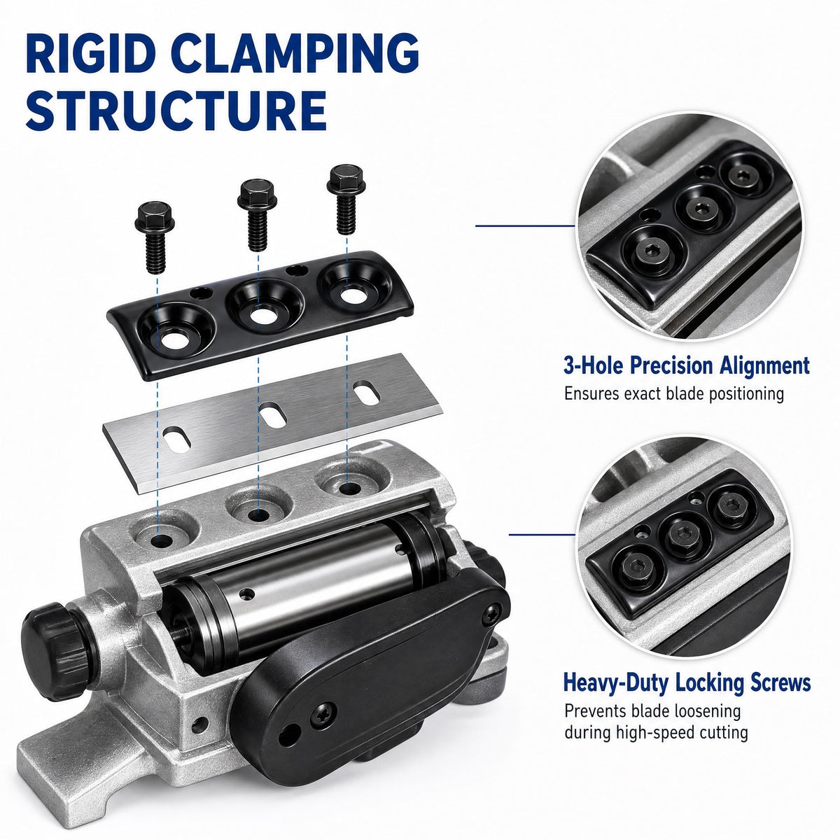 3-1/4" 82mm Carbide Planer Blade Clamps Kit Replacement for Makita N1900B KP0800 LXPK01, DeWalt CP580 D26676 D26677K DW6655 DW680, Bosch 1594 PL1682, Ryobi and Most Hand-Held Planers, 4pcs with Screws