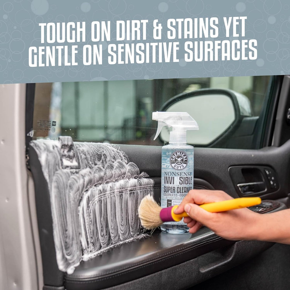 Car Interior Detailing Kit - VRP Protectant, Nonsense Cleaner, Streak Free Glass Cleaner, 3 Detailing Brushes, 3