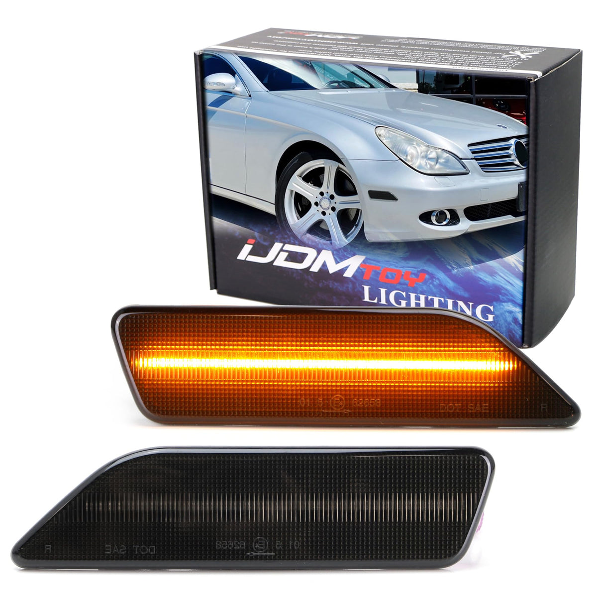 iJDMTOY LED Front Side Marker Lights For Mercedes 2006-11 C219 CLS-Class