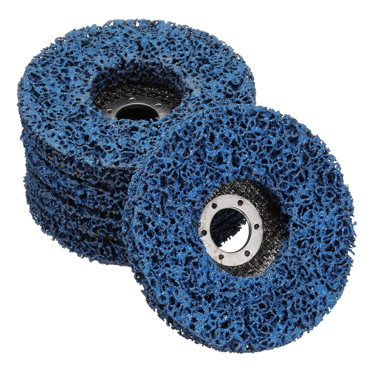 HARFINGTON 5pcs Strip Disc Stripping Wheels 5" x 7/8" Stripping Discs Wheel for Angle Grinder Clean and Remove Paint Coating Rust Welds Oxidation, Blue