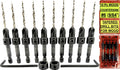 FTG USA 10 Pc #6 (9/64") Countersink Drill Bit Set with Tapered Drill Bits