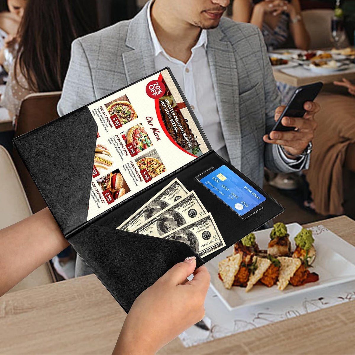 20 Pcs Server Books, Check Presenters for Restaurants