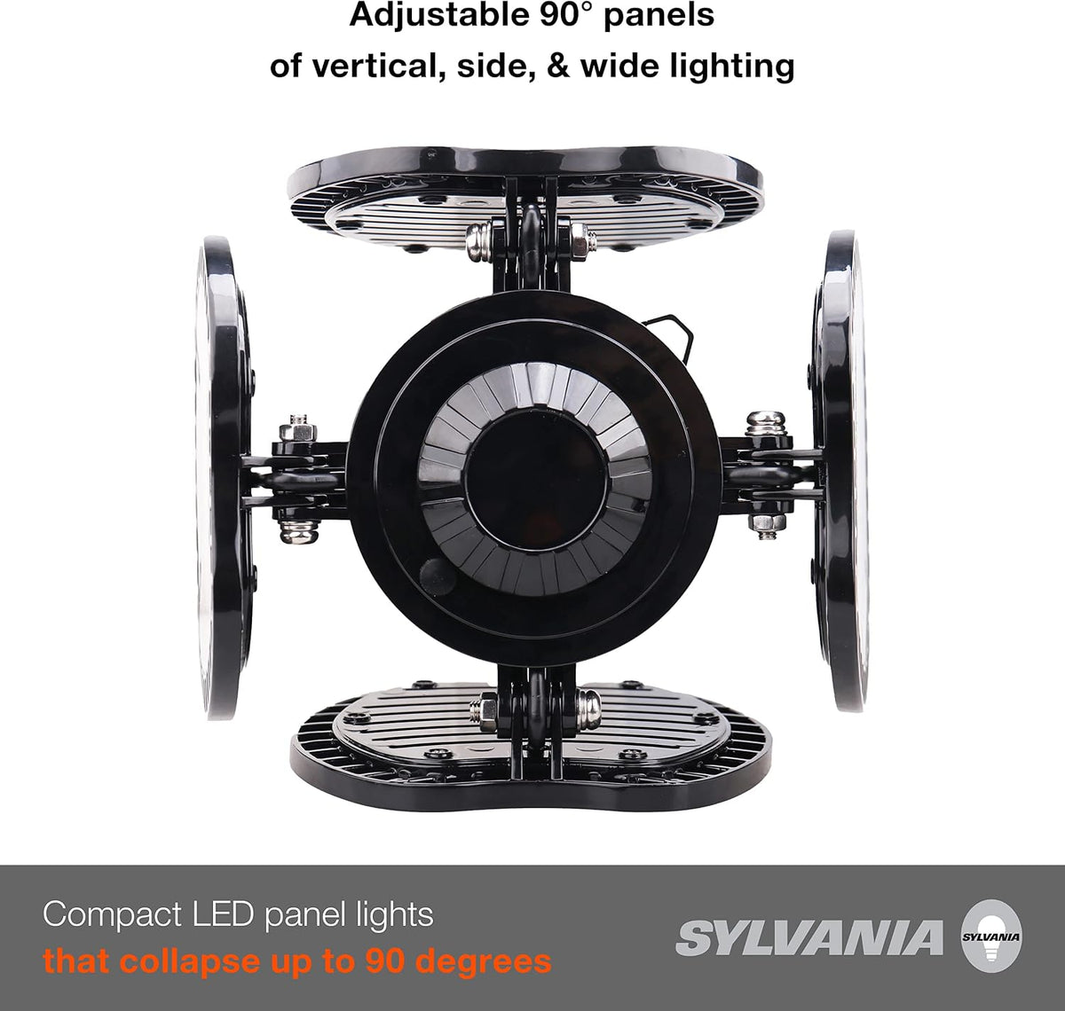 Sylvania LED Garage Retrofit Light, 60W Ceiling Light Fixture for Garages/Workshops/Basements/Utility, 7200 Lumens, 6500K, IP44 Rated - 2 Pack (41360)
