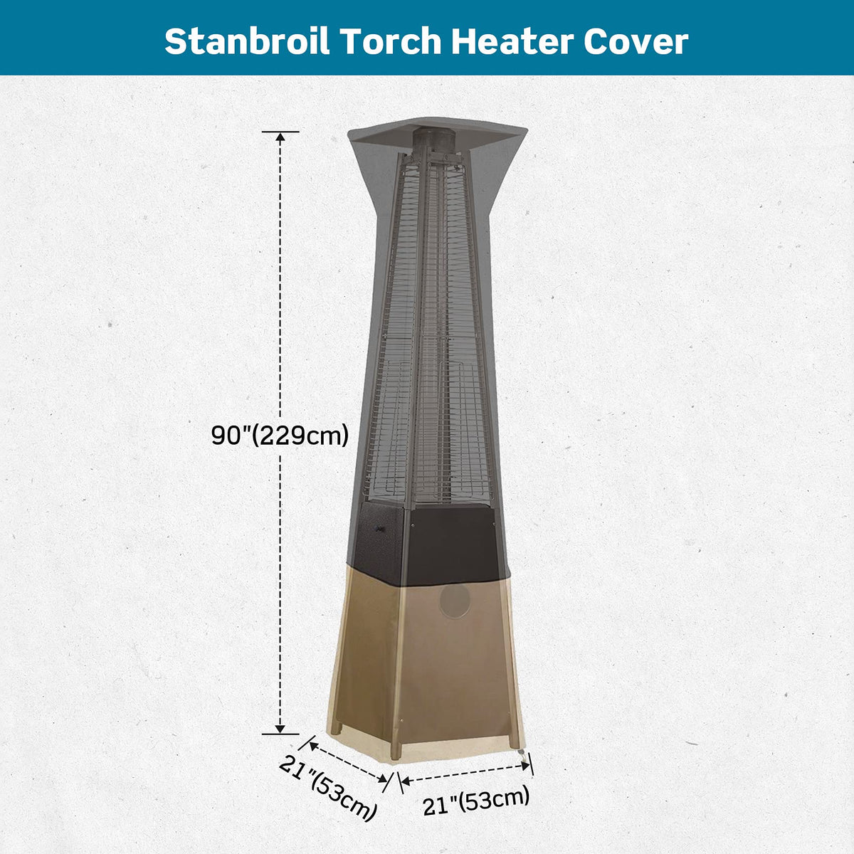 90 Inch Pyramid Patio Heater Cover Waterproof for Outdoor Heater