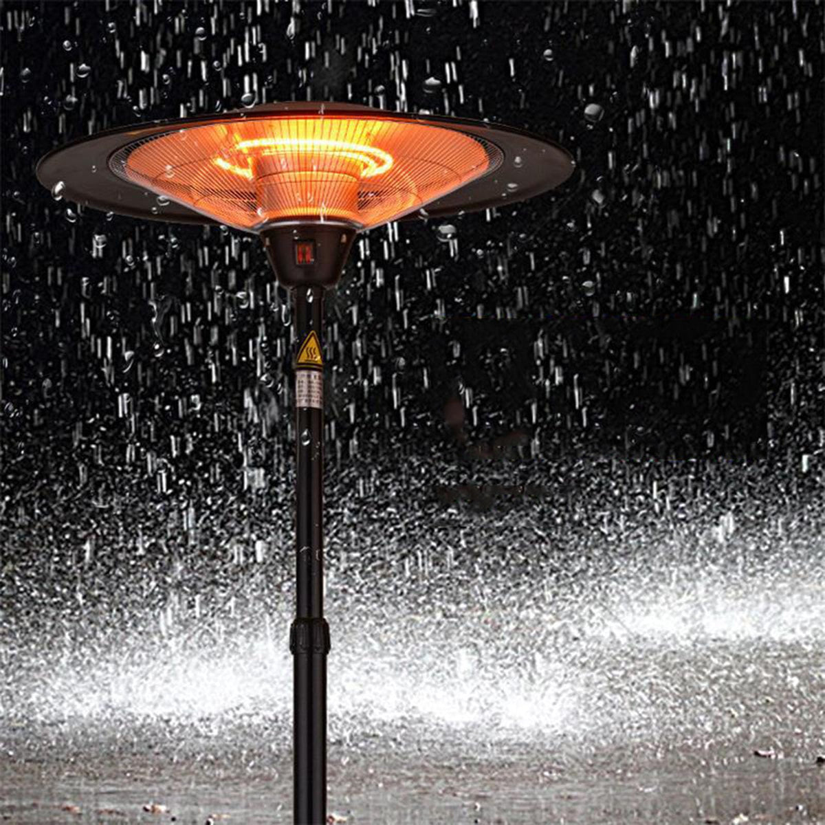 Umbrella Electric Patio Heater For Outdoor,3000w Outdoor Heater With Adjustable Height,3 Adjustable Power