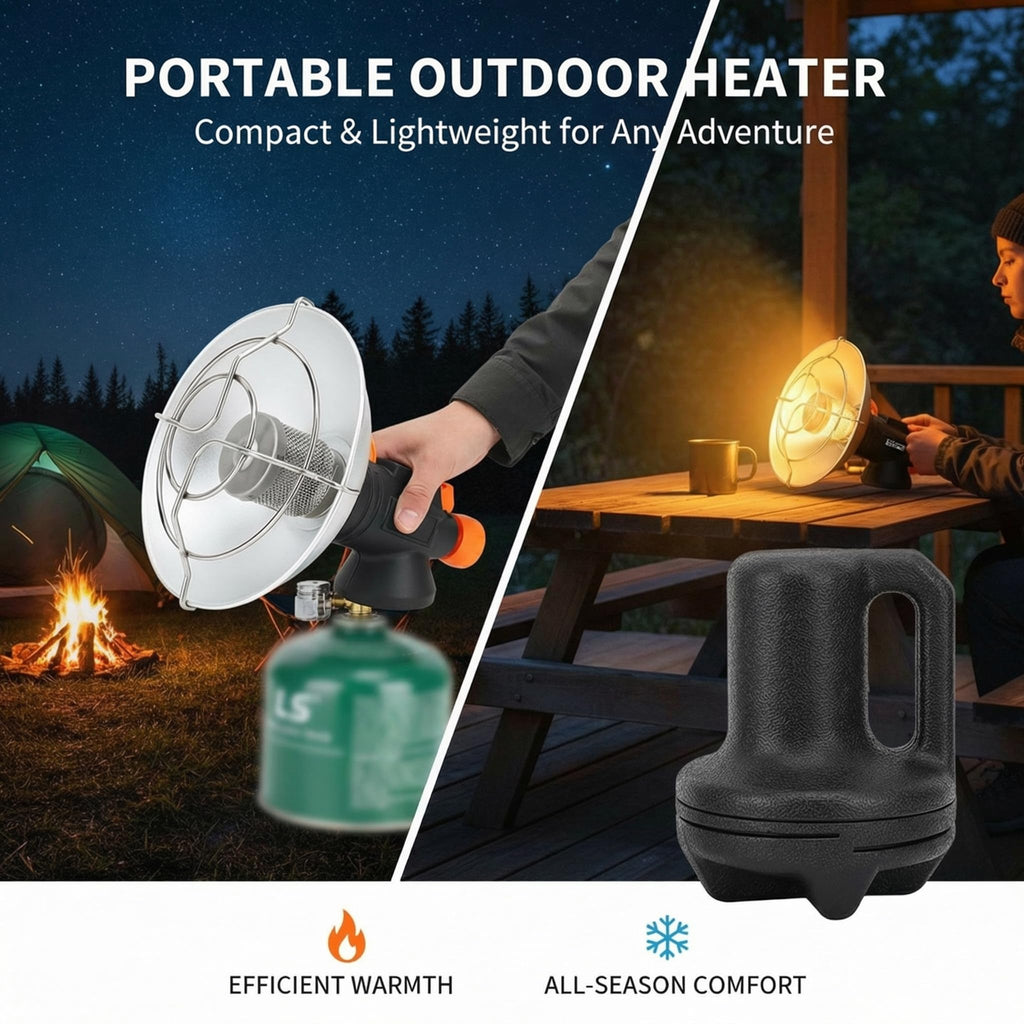 Camping Heating Mini Outdoor Butane Heater Electronic Ignition Propane Heater for Golf Cart, Garage, Camping, Picnic