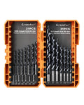Crosstar 21Pc Cobalt Stepped Point Drill Bit Set,1/16-1/2" TiAlN Coated
