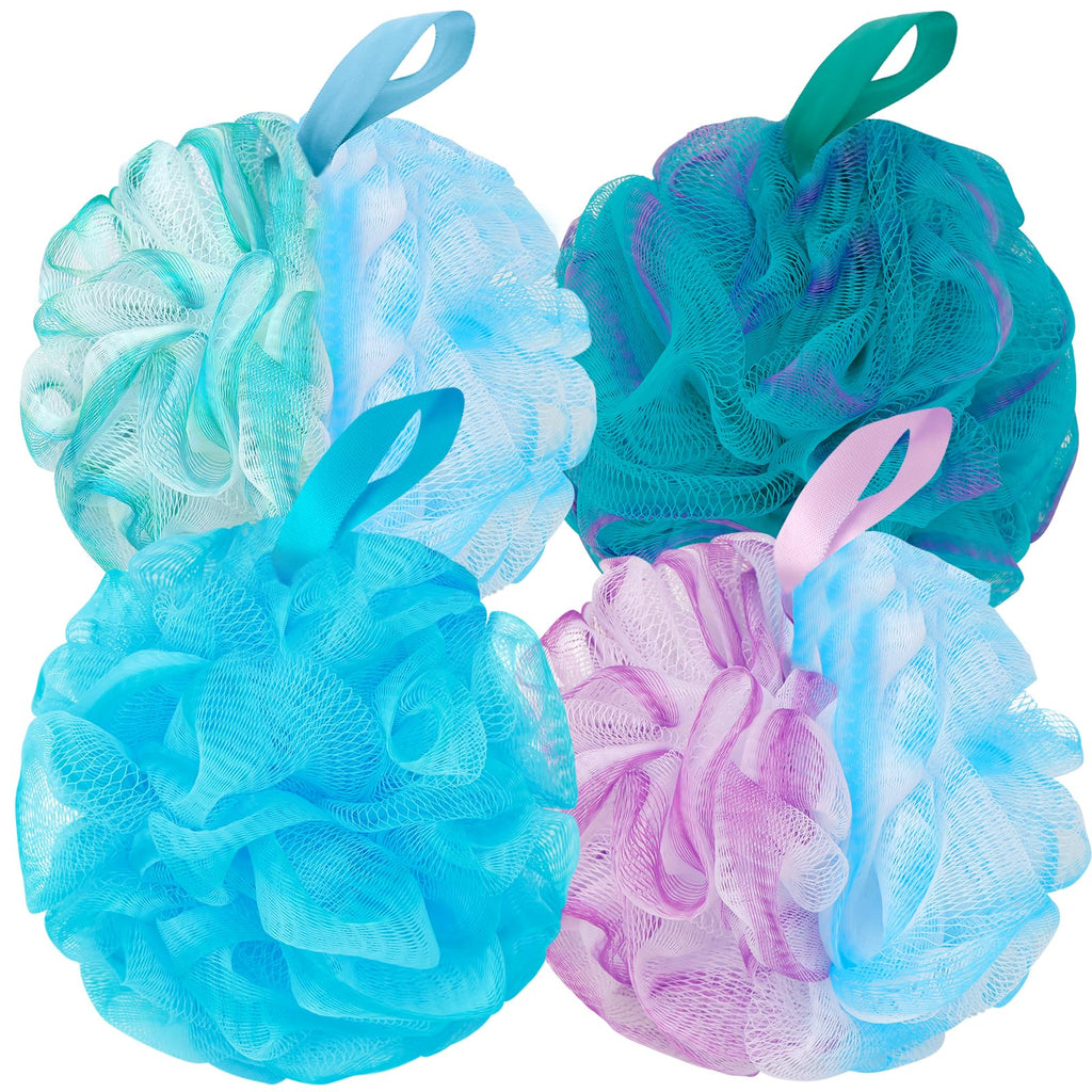 Bath Loofah Shower Sponge Body Back Scrubber Soft Mesh Shower Puffs Exfoliating Loofa for Women & Men Bath