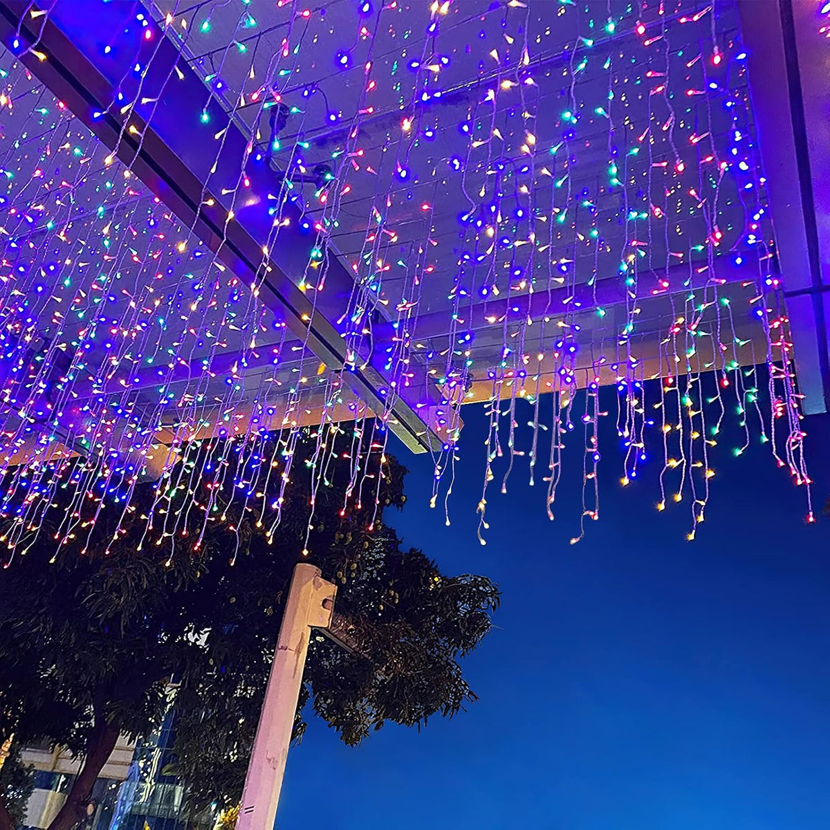 400 Led Icicle Light Multicolor Outdoor,32.8ft,for Outside Christmas Decor | 75 Drops Icicle Lights,8