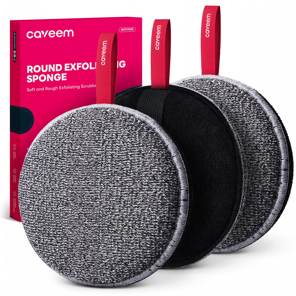 Exfoliating Body Scrubber, Shower Scrubber for Body, 3 Pack, Round