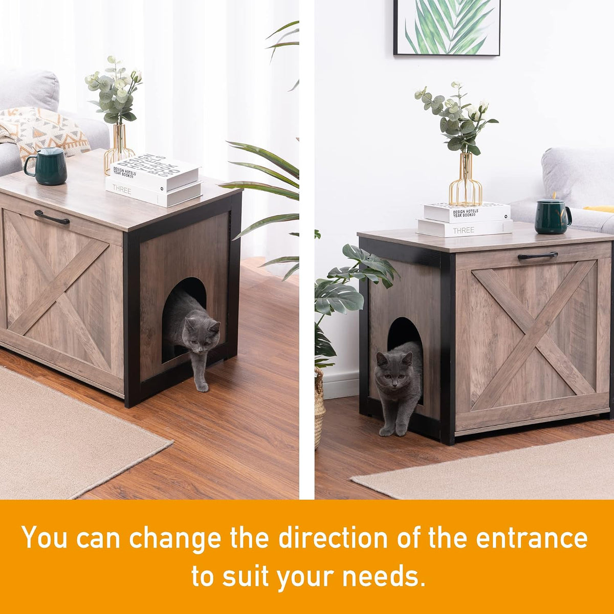 Cat Litter Box Enclosure, Hidden Litter Box Furniture, 23.6 Inches