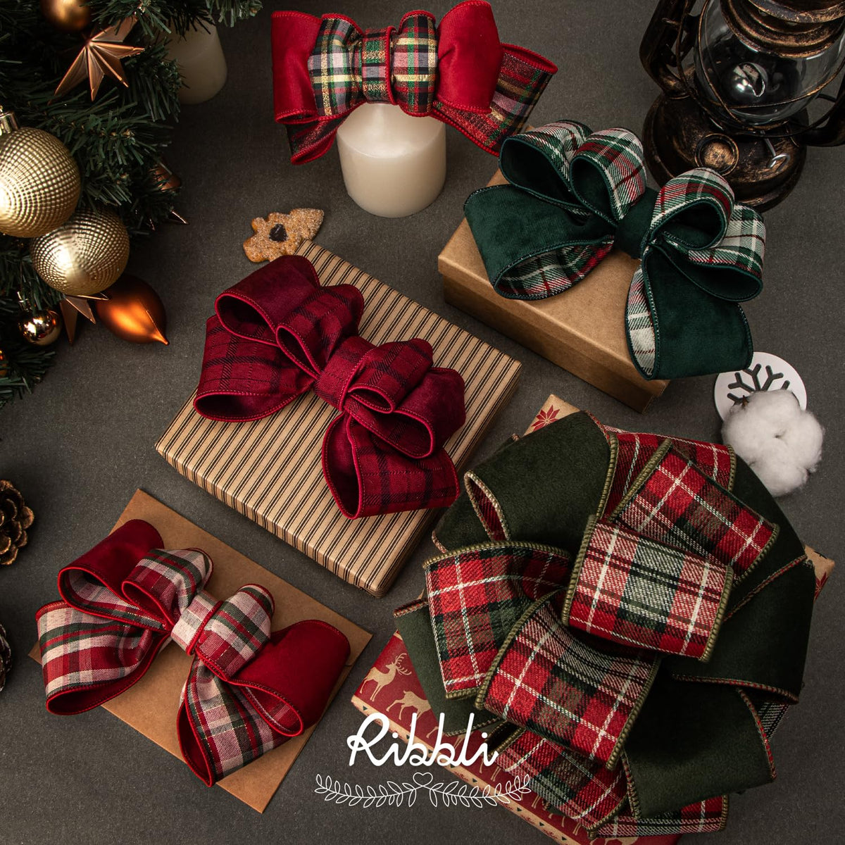 Dark Red Velvet Wired Ribbon