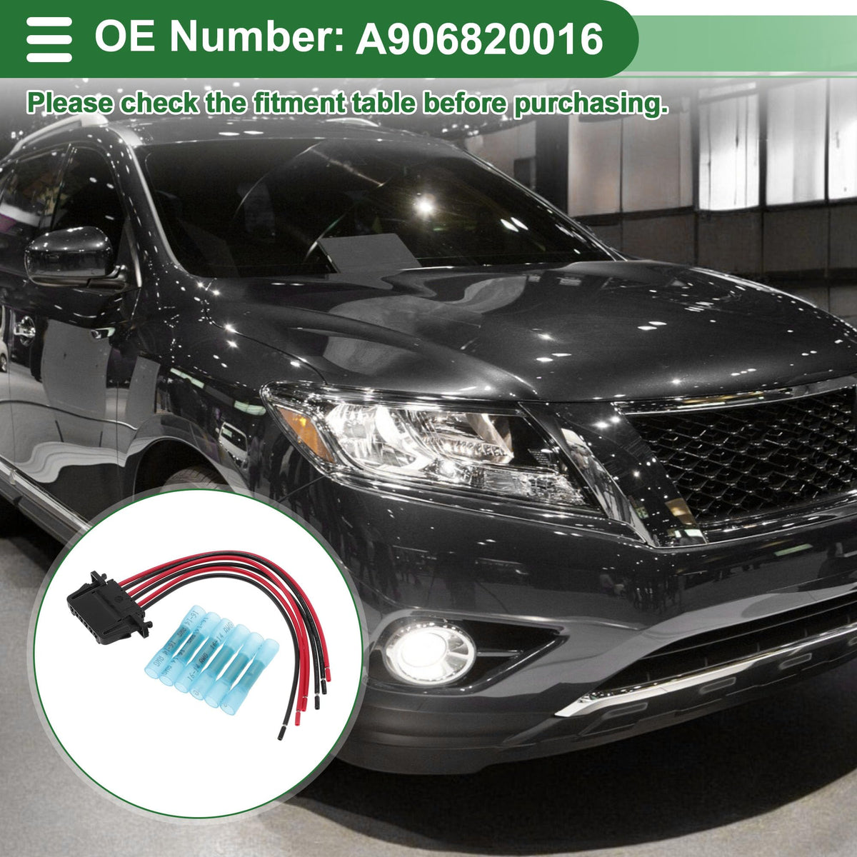 VekAuto No.A906820016 Headlight Cable Repair Kit for Mercedes-Benz Sprinter 2007-2024 Taillight Headlight Plug 6 Pcs Terminal 15cm 1 Set
