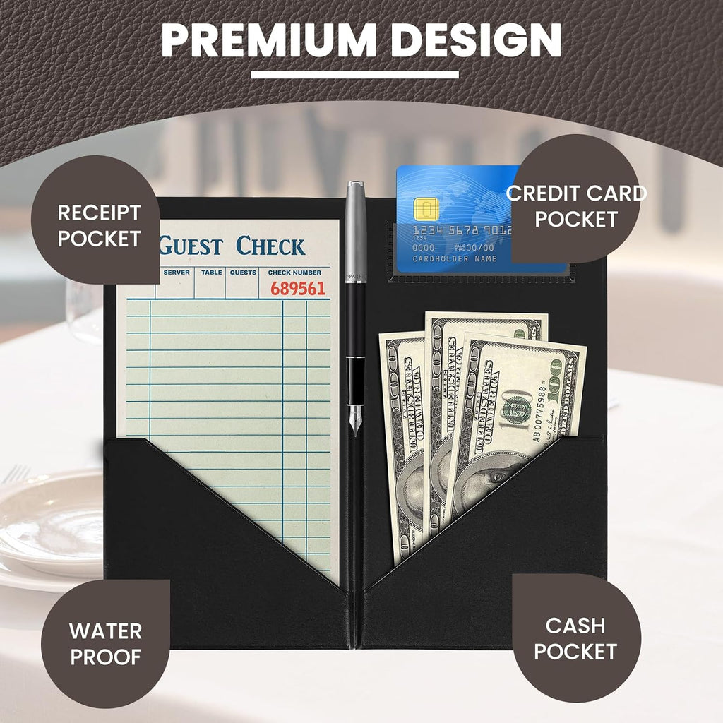 Restaurant Check Presenters, 10 Pack 9" x 5" Guest Check Card Holder