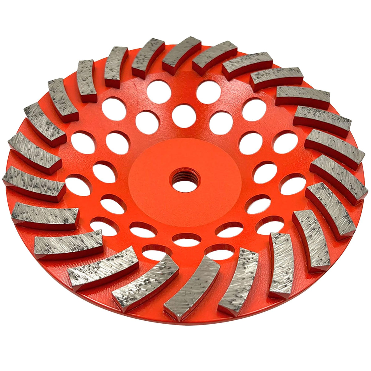 7" Diamond Grinding Wheel for Concrete, 24 Segments, 5/8"-11 Short Arbor