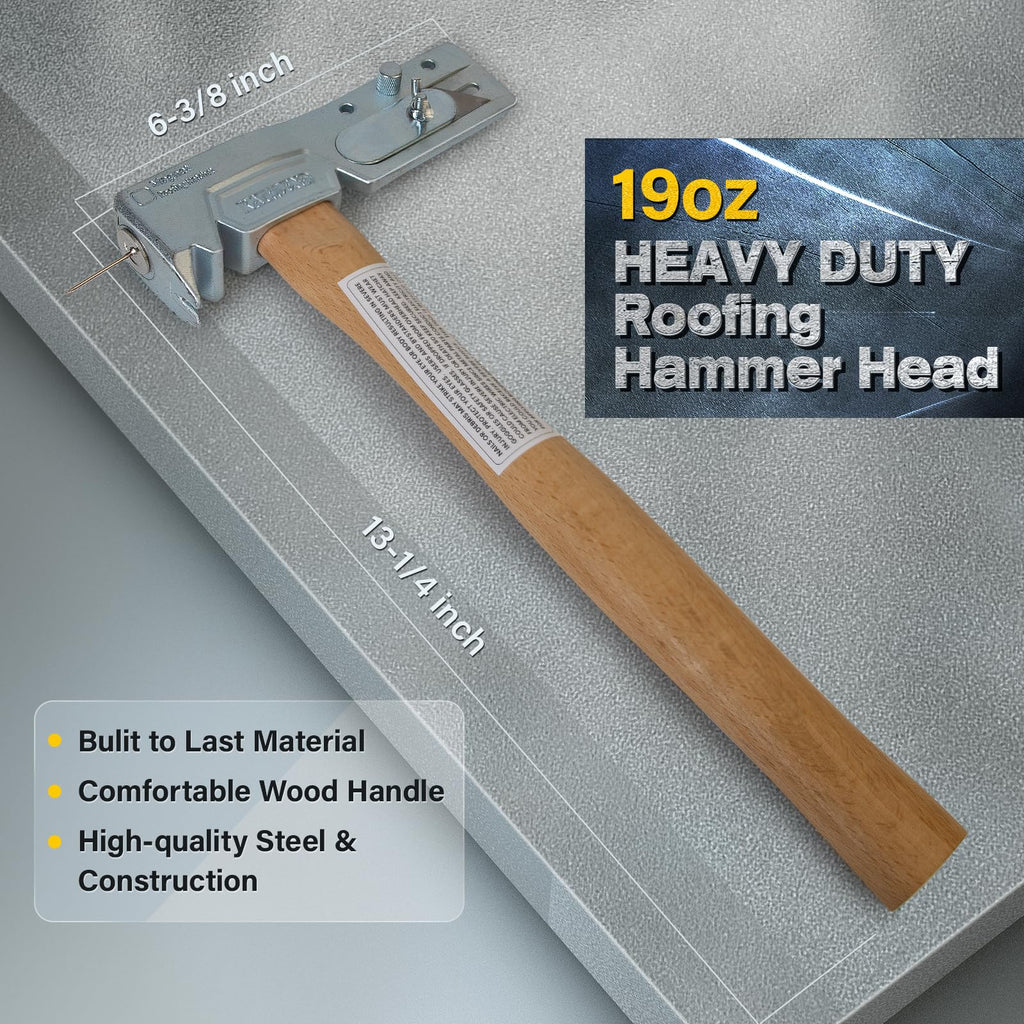 Magnetic Roofing Hatchet – Multi-Function Hammer for Roof Repair with Strong Magnet, Sliding Gauge, Built-in Utility
