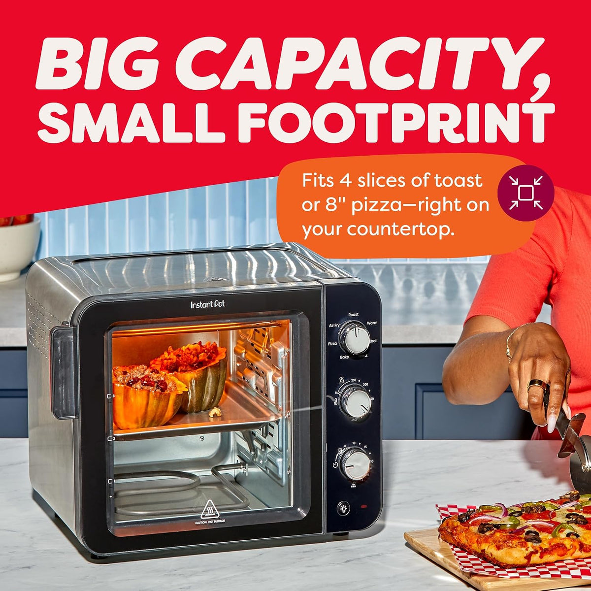 No Preheat Required* 4-Slice Air Fryer Toaster Oven with InstantHeat Technology, 7-in-1, Air Fry, Bake, Toast, Roast