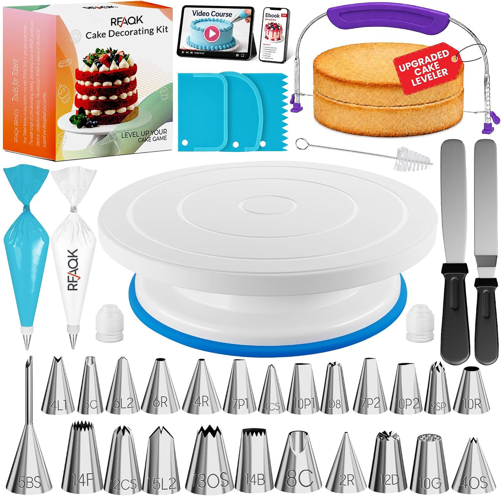 90PCs Cake Decorating Kit with Video Course for Beginners & Pros