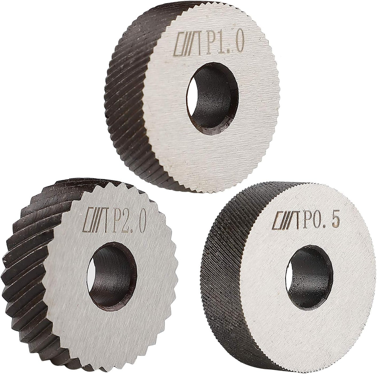 1.5mm Diagonal Dual Wheel Knurling Tool Set with 6PCS Knurling Single Wheels 0.5mm 1mm 2mm