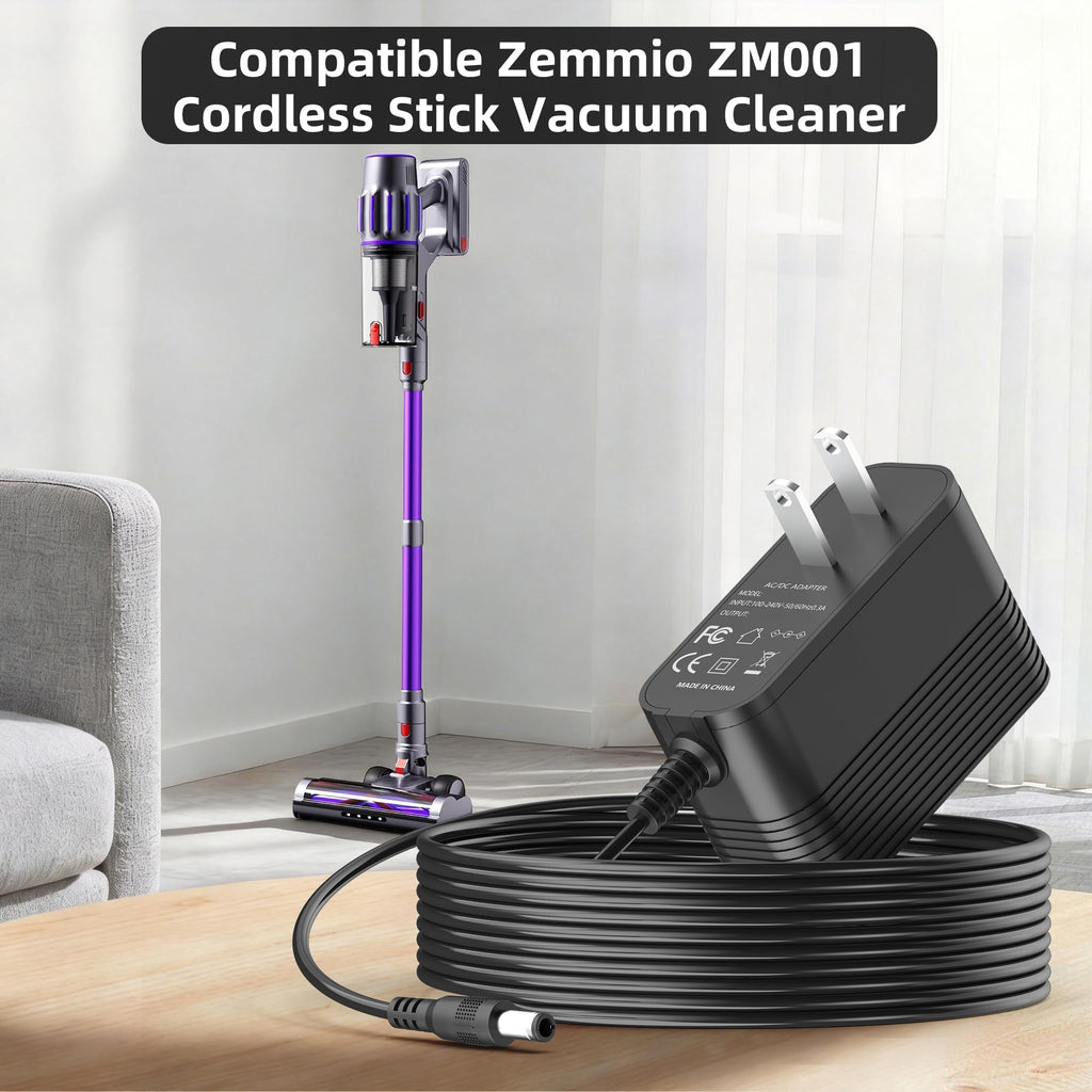 Power Cord for Zemmio ZM001 Cordless Vacuum Cleaner