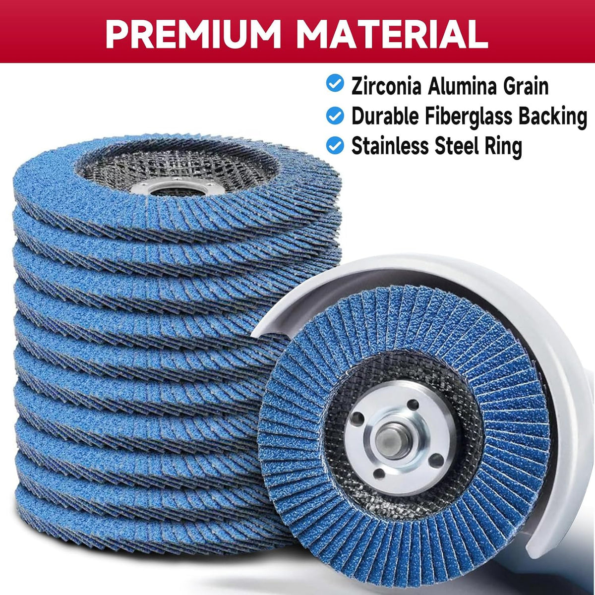 Abrasive Flap Discs,5 Pack,Premium 4.5" x 7/8" Type 29 High Density Zirconia Flap Sanding Discs 4-1/2 Inch for Angle Grinder,Grinding Wheels & Discs,Sanding Discs for Wood & Metal.(120 Grit)