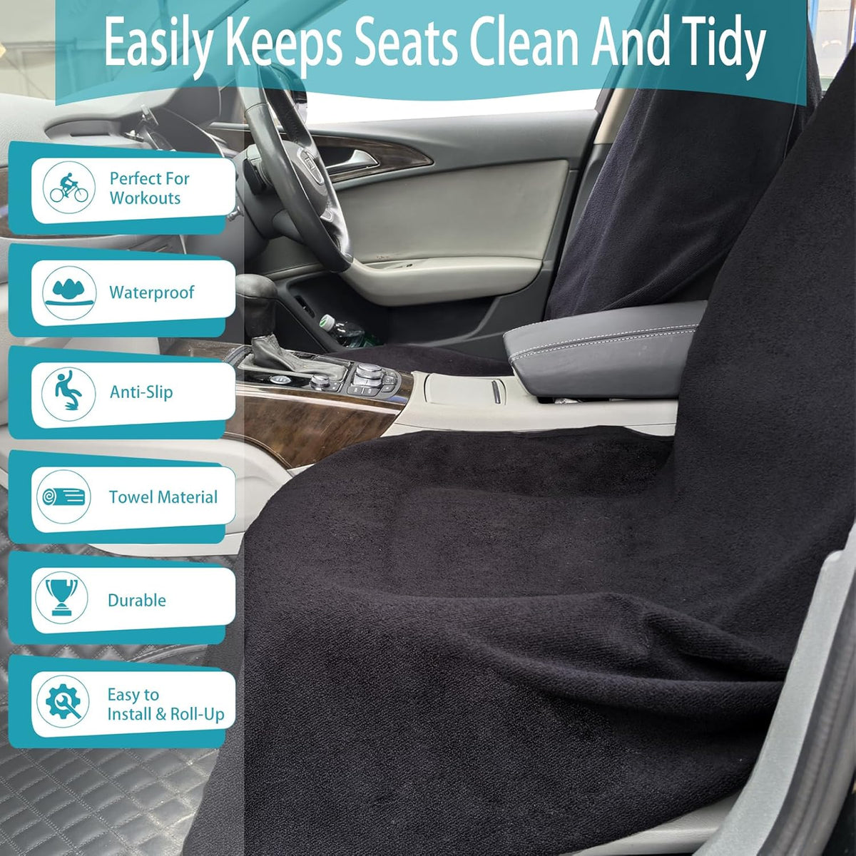 Car Seat Covers Universal Car Protective Front Seat Covers Washable Non-Slip Seat Protectors for Gym