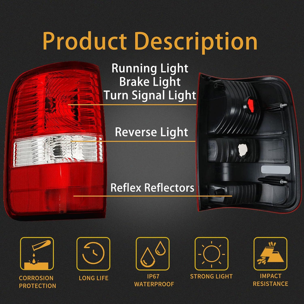Tail Light Housing Compatible With 2004-2008 Ford F150 F-150