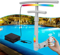 Pool Fountain with Lights for Above and Inground Pools, Dual-Layer Spray Solar Power Pool Waterfall Sprinkler Chiller