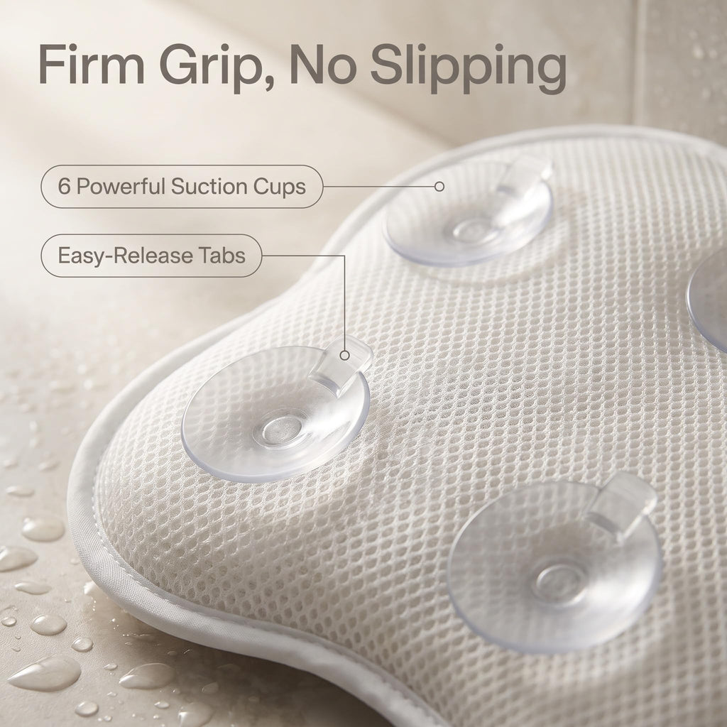 Upgraded Bath Pillows,Bathtub Pillows for Head and Neck Support,Bath Pillows for Tub with Soft 4D Breathable Mesh
