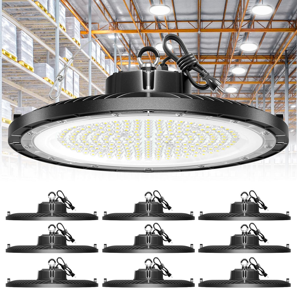 ONLYLUX 10-Pack UFO LED High Bay Light 250W 37500LM, 5000K Daylight